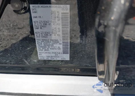 2019 Nissan Rogue Hybrid Sv from USA, damaged, VIN 5N1ET2MT4KC706561